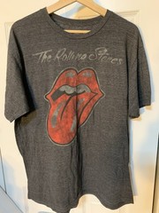 The Rolling Stones Logo Black T Shirt Mens XL Band Rock Tee