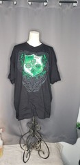BLACK MEN IRELAND GRAPHIC TSHIRT SIZE XXL CROSS ON SHIELD GREEN & WHITE GRAPHIC