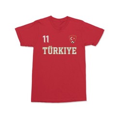 Turkiye Yildiz 11 Soccer Inspired Jersey Style Unisex T-Shirt