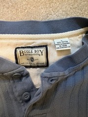 Vintage Bugle Boy Classic Blue Polo Shirt Size Large 100% Cotton