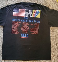 Vintage Rolling Stones Shirt XL Black Steel Wheels Tour 1989 USA