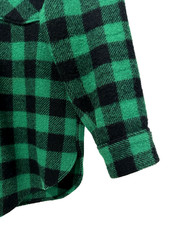 S/M Vtg 90s Green Black Buffalo Check Flannel Skate Punk Grunge Rock Men’s Shirt