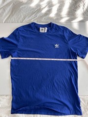 Adidas Originals Trefoil T Shirt Mens Large Blue Embroidered Logo Casual Tee