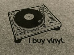 I Buy Vinyl Mens Small T shirt Gray Music Retro Classic Logo