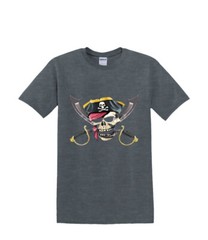 T-Shirt S to 2xl 3xl – PIRATE SKULL SWORDS fun humor adult
