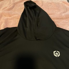 Neleus Black Hooded Short Sleeve Shirts Men’s Size L