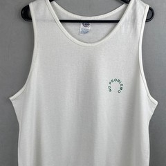 Delta Pro Weight No Problemo Custom Graphic Tank Top White Men L Cotton Summer