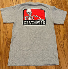 Deathwish Skateboards Benny Skeleton Grey Shirt Size Small Skate EUC