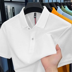 100% pure cotton short sleeve polo shirt high-quality brand solid color versatil
