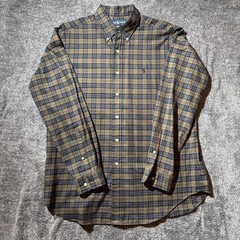 Polo Ralph Lauren L/S Brown, Blue & Green Plaid Button Down Collared Shirt Large