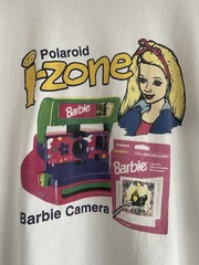 Vintage Barbie T Shirt Mens XXL 2XL White Short Sleeve Polaroid I-Zone Camera
