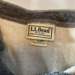 L.L. Bean Shirt Mens XL Gray Long Sleeve Henley Double Layer Lined Wool Blend