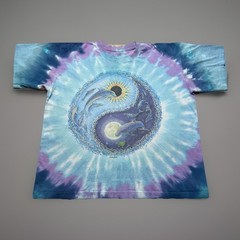 Vintage 90s 1993 Jerry Jaspar Dolphin Yin Yang Solar Eclipse Tie Dye Shirt XXL