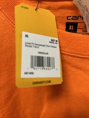 Carhartt Men’s Size XL Loose Fit Short Sleeve Pocket T Shirt Orange Irregular
