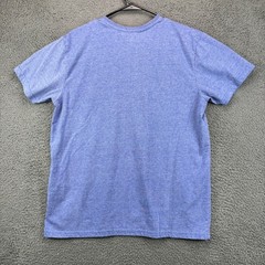 Tailorbyrd Mens Large Blue Heathered Flamingo Embroidered Cotton Blend T-Shirt