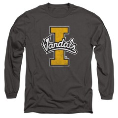University of Idaho Adult Long Sleeve T-Shirt Vandals Logo, Charcoal, S-3XL