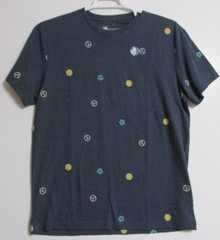 Men’s Aeropostale Peace Floral Smiley Graphic T-Shirt Blue Size Large