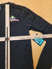 Alab T-Shirt Mens Small Long Sleeve, Alien Spaced Out Embroidered Black ShipFree