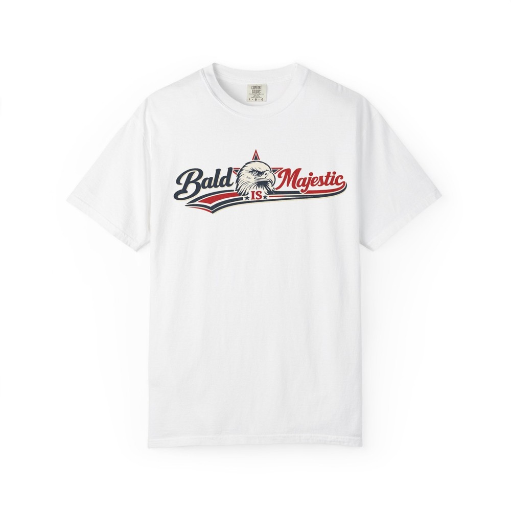 Bald Is Majestic T-Shirt | Bald Eagle Retro Script