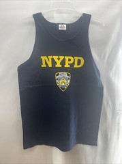 NYPD New York Police Department Adult Tank Top T-Shirt XL Navy Graphic Logo