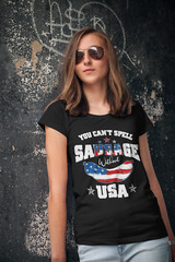 Sausage USA T-Shirt Unisex Funny Cotton Adult 4th of July Freedom America
