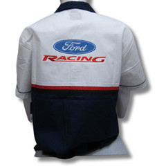Ford Racing Pit Mechanic Button Down Work Crew Shirt Official Licensed