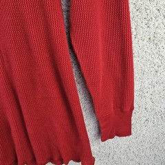 Vintage Greatland Thermal Red Polycotton Waffle Knit Shirt Men’s XL 90s Made USA
