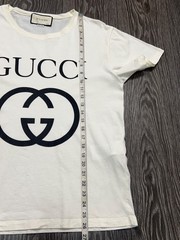Mens Gucci Interlocking GG Big Logo Printed Tee T Shirt Cotton Size L