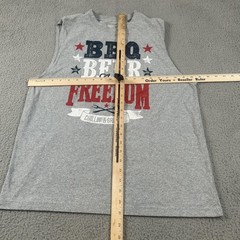 Way To Celebrate Shirt Mens Medium Gray BBQ Beer Freedom Patriotic Sleeveless