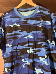 EVERLAST MENS ATHLETIC SHIRT SIZE XL BLUE CAMOFLAGE EUC SHORT SLEEVE CREW NECK