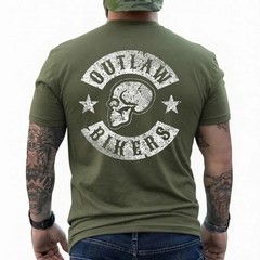 Outlaw Biker Shirt Skull T-Shirt Motorcycle chopper