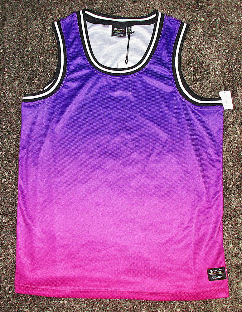 NEW! Men’s WeSC Gradient Purple Mesh Tank Top! Size XXL. 23″ Chest