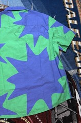 Billionaire Boys Club Shirt Mercury SS Woven Green Blue Button Down Large BBC
