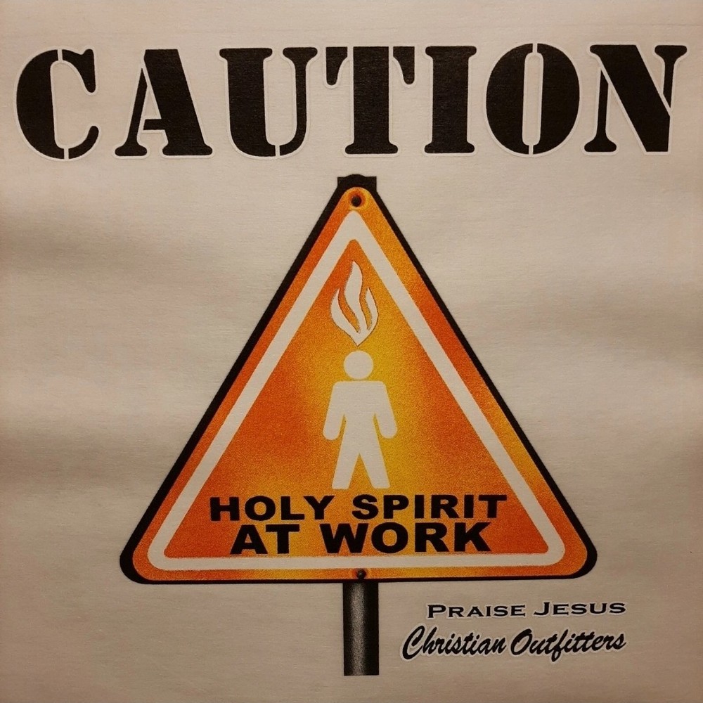 CHRISTIAN CAUTION HOLY SPIRIT AT WORK POCKET SHIRT #1176