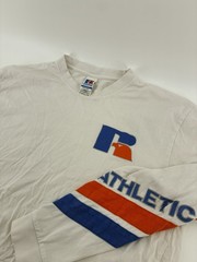 VNTG Y2K Russell Athletic Heritage Antonio Long Sleeve 100% Cotton T-Shirt Large