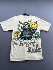 Market Smiley Face Shirt Mens Small Off White Graphic Look At The Bright Side Te