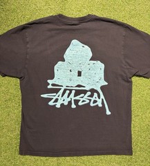 Authentic Stussy Shirt Melting Dice Tshirt Size Large Double Sided Streetwear