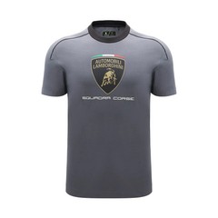 Lamborghini Men’s Sportswear Large Shield T-Shirt Grey