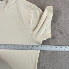 Cuts PYCA Pro Crew T Shirt Men Large Beige Curve Hem Stretch Logo Athletic Gym
