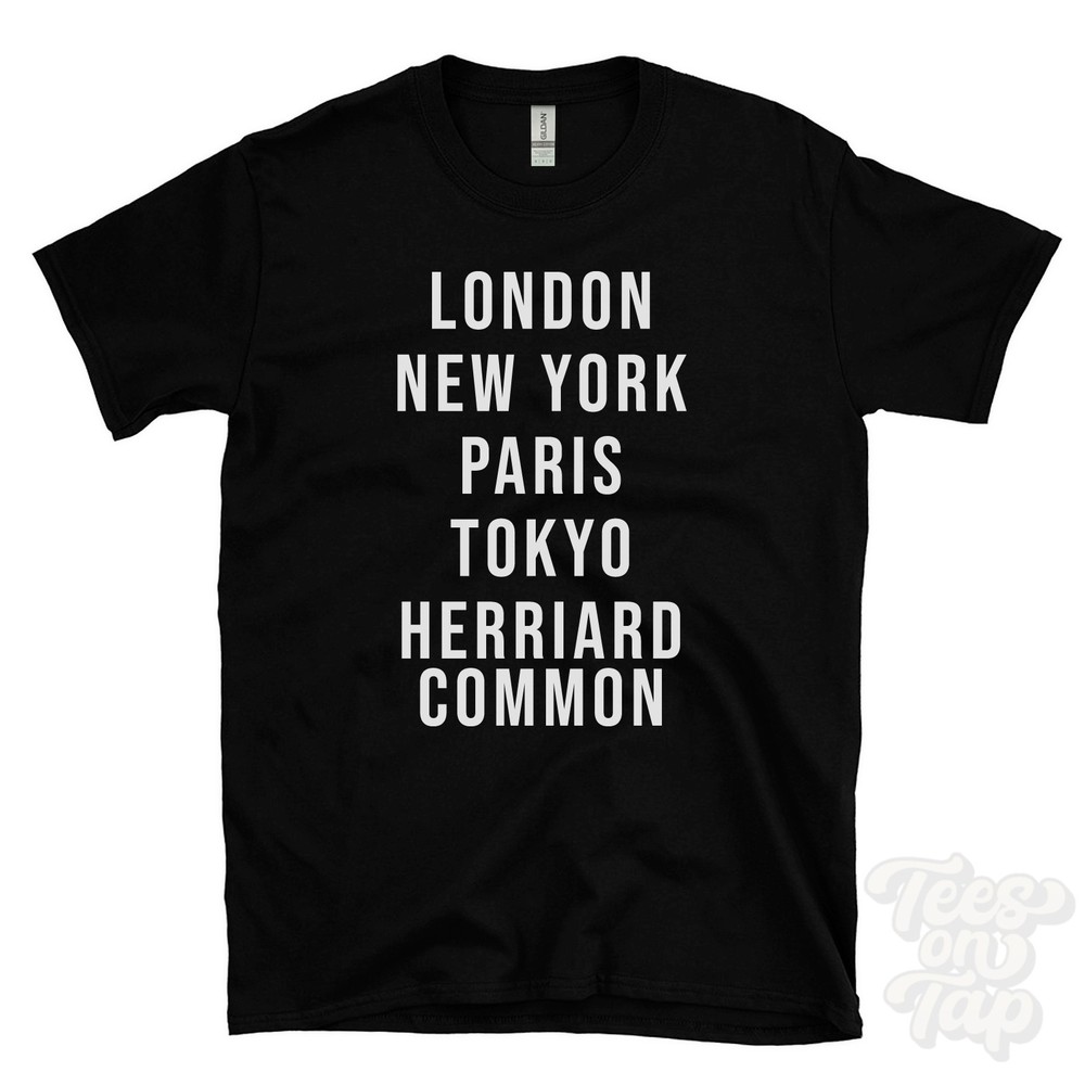 LONDON NEW YORK PARIS TOKYO HERRIARD COMMON FUNNY T-SHIRT england