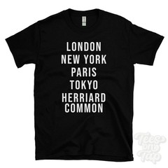 LONDON NEW YORK PARIS TOKYO HERRIARD COMMON FUNNY T-SHIRT england
