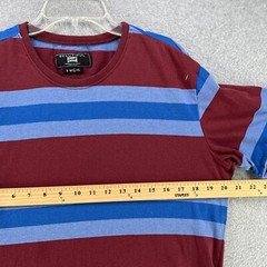 Beautiful Giant Mens T Shirt Large L Striped Multi Color Camisa Cotton Polyester