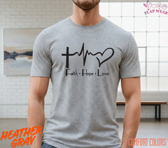 Unisex Faith Hope Love T-Shirt, Men T shirt,Women T shirt Gift Religion Top