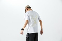 MFCT Japanese Streetwear Tee Cotton Phoenix Embroidered Graphic T-shirt for Men