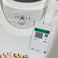 Jordan Mens White Multi Color Confetti Jumpman Graphic T-Shirt FN6006-100 XL