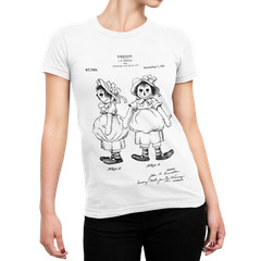 Raggedy Ann Patent T-Shirt. Rag Doll Premium Cotton Tee. Black White or Gray NEW