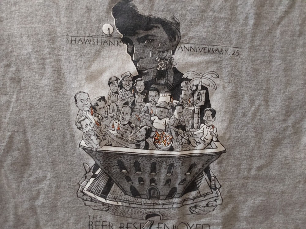 Shawshank Redemption 25th Anniversary T Shirt Large Strohs Beer Mansfiled Ohio