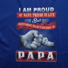 Papa Graphic T Shirt Mens 1XL Blue Fathers Day Dad Gift Fist Bump Tee