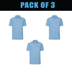 Pack of 5 & 3 Fruit of the Loom 65/35 Polo Plain Smart Casual Short Sleeve SS402