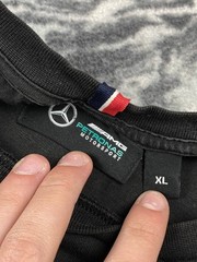 Mercedes AMG Petronas F1 Black Short Sleeve Big Logo T-Shirt Men Size XL Balck
